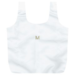 M Monogram Initial Letter M Golden Chic Stylish Typography Gold Full Print Recycle Bags (l) 