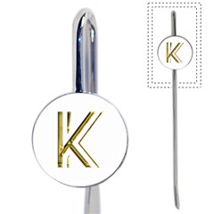 Monogrammed Monogram Initial Letter K Gold Chic Stylish Elegant Typography Book Mark