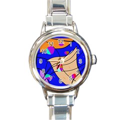 Decorative Abstract Art Round Italian Charm Watch