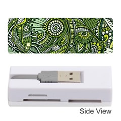 Green Boho Flower Pattern Zz0105 Memory Card Reader (stick) by Zandiepants