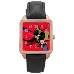 Mr Fly Rose Gold Leather Watch  by Valentinaart