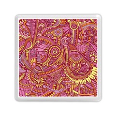 Pink Yellow Hippie Flower Pattern Zz0106 Memory Card Reader (square) by Zandiepants