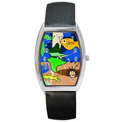 Aquarium  Barrel Style Metal Watch