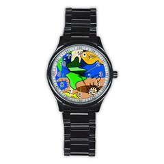 Aquarium  Stainless Steel Round Watch