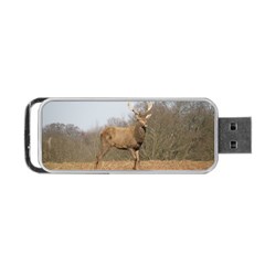 Red Deer Stag On A Hill Portable Usb Flash (one Side)