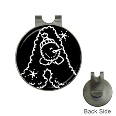 Funny Snowball Doodle Black White Hat Clips With Golf Markers