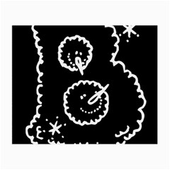 Funny Black And White Doodle Snowballs Small Glasses Cloth