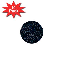 Blue Abstract Decor 1  Mini Buttons (10 Pack) 