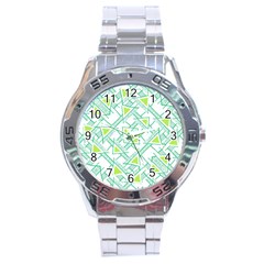 Ethnic Geo Pattern Stainless Steel Analogue Watch