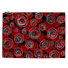 Red Abstract Decor Cosmetic Bag (xxl) 