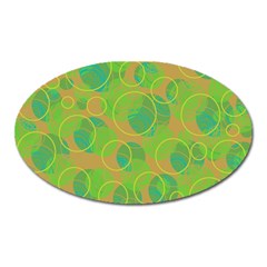 Green Decorative Art Oval Magnet