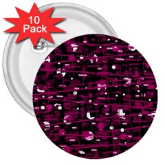 Magenta Abstract Art 3  Buttons (10 Pack) 