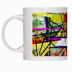 Colorful Abstraction By Moma White Mugs by Valentinaart