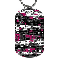 Magenta, White And Gray Decor Dog Tag (one Side)