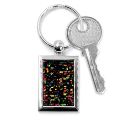 Playful Colorful Design Key Chains (rectangle) 