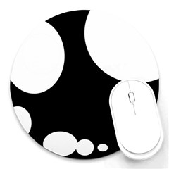 Black And White Moonlight Round Mousepads