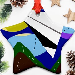 Paper Airplane Star Ornament (two Sides)  by Valentinaart