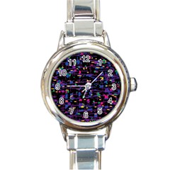 Purple Galaxy Round Italian Charm Watch by Valentinaart