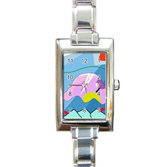 Under The Sea Rectangle Italian Charm Watch by Valentinaart