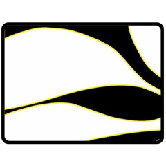 Yellow, Black And White Fleece Blanket (large) 