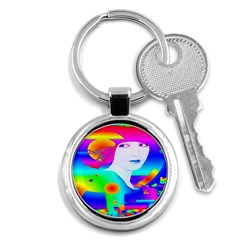 Abstract Color Dream Key Chains (round)  by icarusismartdesigns