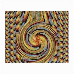 Gold Blue And Red Swirl Pattern Small Glasses Cloth (2-side) by digitaldivadesigns