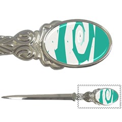 Aqua Blue And White Swirl Design Letter Openers