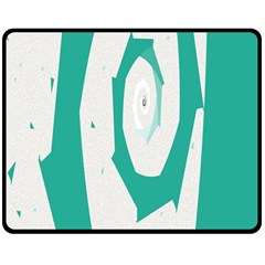 Aqua Blue And White Swirl Design Fleece Blanket (medium)  by digitaldivadesigns