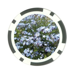 Little Blue Forget-me-not Flowers Poker Chip Card Guards by picsaspassion