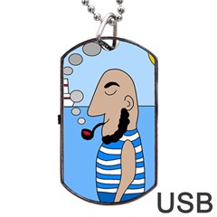 Sailor Dog Tag Usb Flash (one Side) by Valentinaart