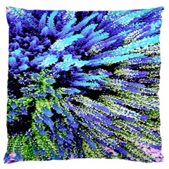 Colorful Floral Art Large Flano Cushion Case (two Sides) by yoursparklingshop