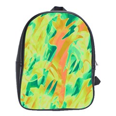 Green And Orange Abstraction School Bags(large)  by Valentinaart