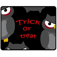 Trick Or Treat - Owls Fleece Blanket (medium)  by Valentinaart