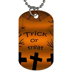 Trick Or Treat - Cemetery  Dog Tag (one Side) by Valentinaart