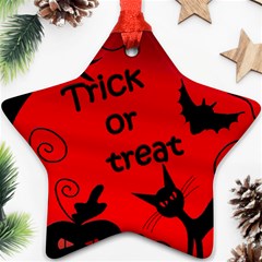 Trick Or Treat - Halloween Landscape Ornament (star)  by Valentinaart