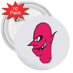 Devil Face Character Illustration 3  Buttons (10 Pack)  by dflcprints