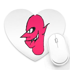 Devil Face Character Illustration Heart Mousepads by dflcprints