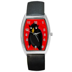 Halloween - Old Raven Barrel Style Metal Watch by Valentinaart