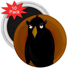 Halloween - Old Black Rawen 3  Magnets (10 Pack)  by Valentinaart