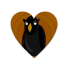 Halloween - Old Black Rawen Heart Magnet by Valentinaart