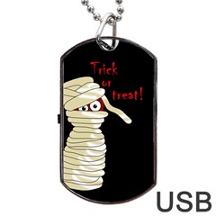 Halloween Mummy   Dog Tag Usb Flash (one Side) by Valentinaart