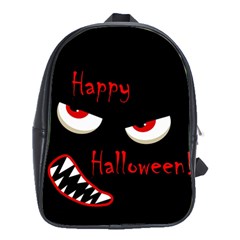 Happy Halloween - Red Eyes Monster School Bags(large)  by Valentinaart