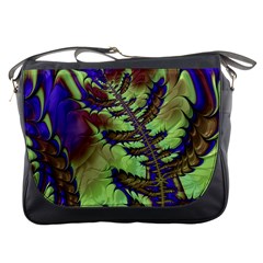 Freaky Friday, Blue Green Messenger Bags by Fractalworld