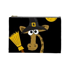 Halloween Giraffe Witch Cosmetic Bag (large)  by Valentinaart