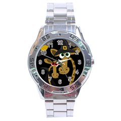 Giraffe Halloween Party Stainless Steel Analogue Watch by Valentinaart