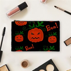 Halloween Pumpkin Pattern Cosmetic Bag (medium)  by Valentinaart