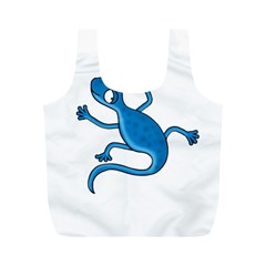 Blue Lizard Full Print Recycle Bags (m)  by Valentinaart