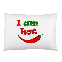 I Am Hot  Pillow Case by Valentinaart