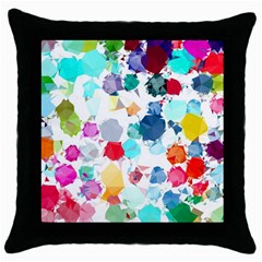 Colorful Diamonds Dream Throw Pillow Case (black) by DanaeStudio