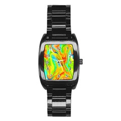 Happy Multicolor Painting Stainless Steel Barrel Watch by designworld65